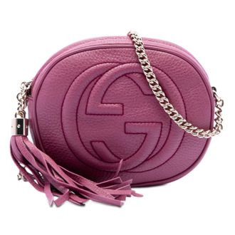 Gucci Pre-owned Gucci Mini Pebbled Calfskin Soho Chain Crossbody Ladies UQRW3EBLCIBX6CTY