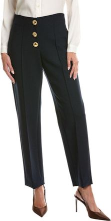Oscar De La Renta Oscar De La Renta Wool-Blend Button Detail Pant