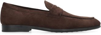 Tod's Mens Brown Suede Loafers Calf