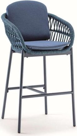 LLR Collection Outdoor Design Barstuhl Elba mit Armlehnen, Blau