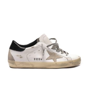 Golden Goose Womens Superstar Metallic Logo Sneaker In White