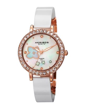 Akribos XXIV Akribos Xxiv Womens Ceramic Diamond Watch