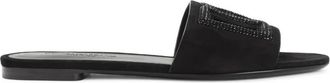 Dolce & Gabbana Leren Slippers - Dames - Sandalen - Zwart - 35 1/2 EU - Leer - Schoenen