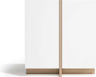 HERDASA Herdasa, Aparador Soho Con 2 Puertas, En Melamina, 94x87x27cm, Nogal Claro Y Blanco