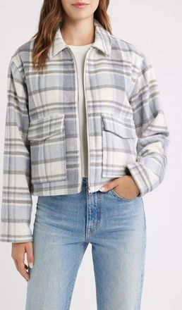 Thread & Supply Plaid Zip Up Jacket in Grey Plaid at Nordstrom, Size X-Small