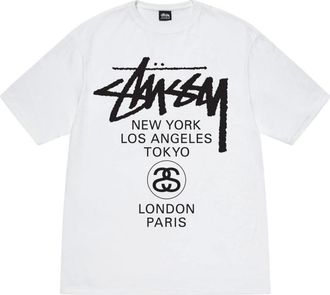 St&uuml;ssy Tops, Heren, Wit, S, Katoen, Basic T-Shirt