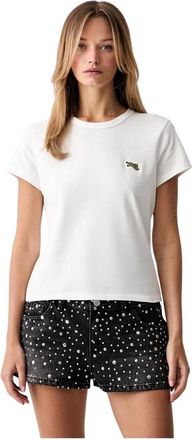 Kenzo Jumping Tiger T-shirt met borduursel - Dames - T-shirts - Wit - M - Katoen - Tops