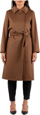 Max Mara Bcollag Coat - Dames - Jas met riem - Bruin - M - Wol - Jassen