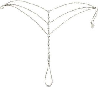 Sterling Forever Anselma Cubic Zirconia Hand Chain in Silver at Nordstrom