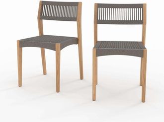 Rendez-Vous D&eacute;co Rendez-vous D&eacute;co - Lote De 2 Sillas De Jard&iacute;n De Madera De Teca Reciclada - Nusa