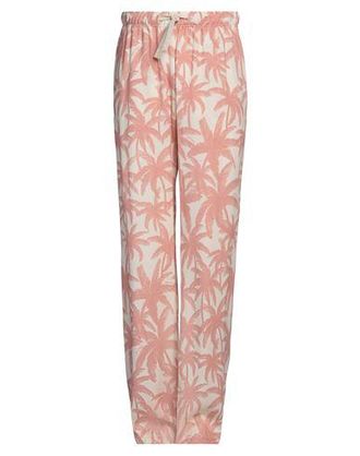【関税&送料込】Palm Angels Printed Linen Blend Wide-Leg Pan Palm Angels Printed Linen Blend Wide-leg Pant In Pinkyellow