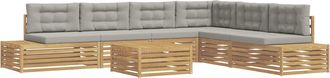 vidaXL 8 Uds. Conjunto De Sof&aacute;s De Exterior Poli&eacute;ster Blanco Vidaxl