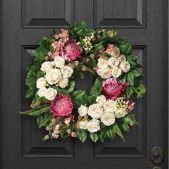 Frontgate Arden Protea and Apple Blossom Wreath - Frontgate