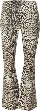 ZiZo Broeken, Dames, Veelkleurig, M, Katoen, Luipaard Flared Broek Trendy Comfortabel Stijlvol