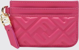 Fendi Portacarte di credito Fendi in nappa con monogram FF embossed