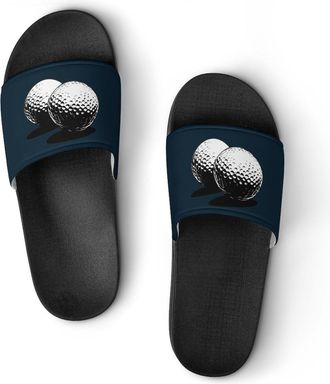 Generic Golf Ball Unisex Beach Slippers & Pool Slides Anti-Slip House Shoes for Home Outdoor