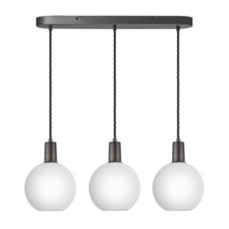 Industville Sleek Opal Glass Globe 3 Wire Cluster Lights - 7 inch - White | Size: Large