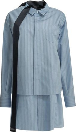 sacai Abito camicia a righe - - Dresses - Donna - Blu - S