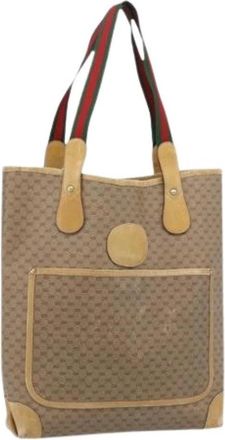 Gucci Pre-owned Vintage Tote Bag - Dames - Vintage Shopper - Beige - ONE Size - Leer - Vintage