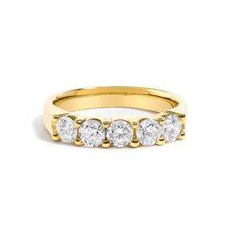 House of Brilliance 14K Gold 1.00 Cttw Diamond 5 Stone Band Ring