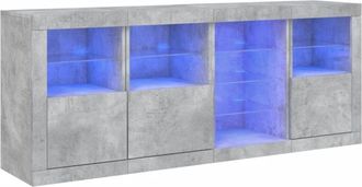 vidaXL Vidaxl - Sideboard with led Lights Concrete Grey 164x37x67 cm