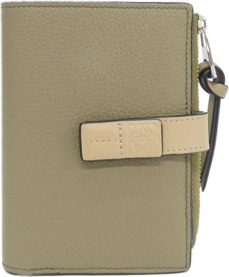 Loewe Beige Green Leather Wallet (Bi-Fold) (Pre-Owned)
