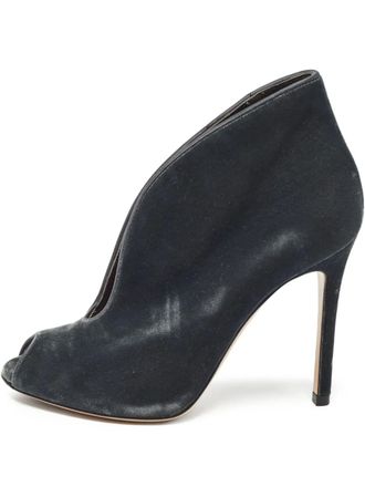 Gianvito Rossi Pre-owned 100mm velvet peep-toe pumps - Black