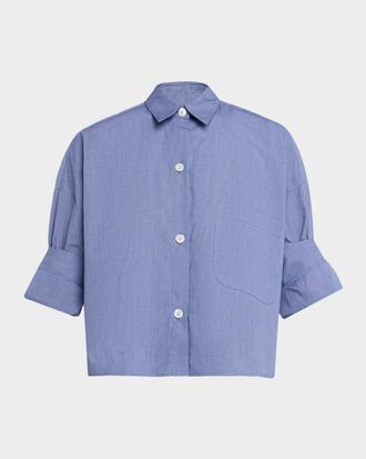TWP Next Ex Cropped Shirt in Cotton Poplin
