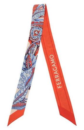 Ferragamo Skinny Silk Scarf in Orange at Nordstrom Rack