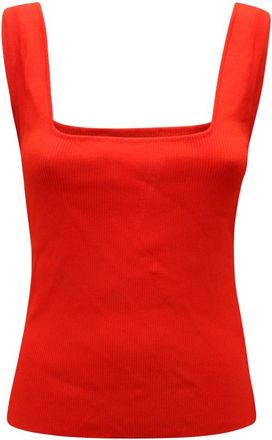 MVP Wardrobe Oranje Geribbelde Tanktop Gemaakt in Itali&euml; - Dames - Tops zonder mouwen - Oranje - XS - Tops
