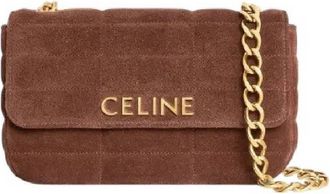 Celine Logo Monochrome Matelasse Shoulder Bag