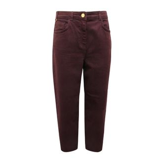 Elisabetta Franchi Pj-04D-56E2 Straight Jeans - female - Elisabetta Franchi - Loose Fit Jeans - Red - W27 - Jeans