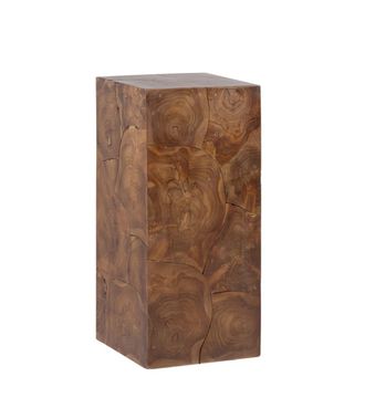 Moycor Pedestal de madera de teca marr&oacute;n alt. 77 cm