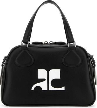Courr&egrave;ges Black Leather Reedition Handbag