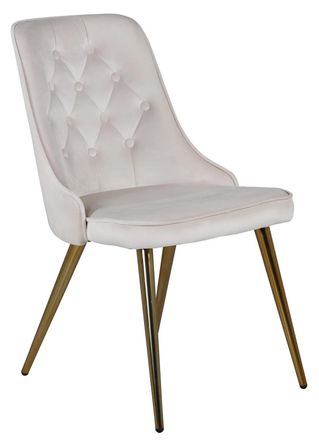 VE DESIGN Design Esszimmerstuhl velvet Deluxe - Hellbeige/Gold