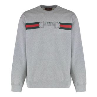 Gucci Hoodies & sweatvesten, Heren, Grijs, M, Katoen, Katoenen jersey sweatshirt met print
