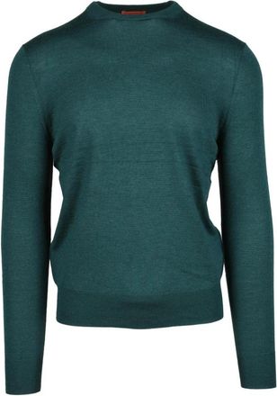 Ballantyne Wollen Gebreide Trui - Heren - Ronde hals truien - Groen - 2XL - Wol - Truien & Vesten