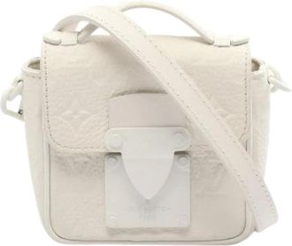 Louis Vuitton Pre-owned Pico S Lock Taurillon Monogram Handtas - Heren - Pre-owned - Beige - Maat: ONE Size Leer