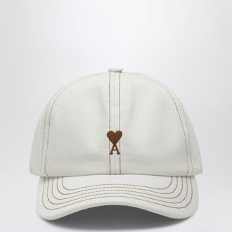 Ami Cappellino Ami de Caur bianco crema in cotone