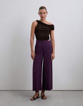 Scalpers Pantaloni culotte viola con pinces