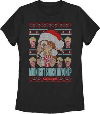 Gremlins Womens Gremlins Midnight Snack Ugly Christmas Sweater Print Graphic T-Shirt in Black at Nordstrom, Size Xx-Large