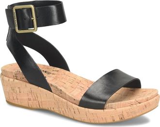 Kork-ease Womens Mullica Ankle Strap Platform Wedge Sandal In Black