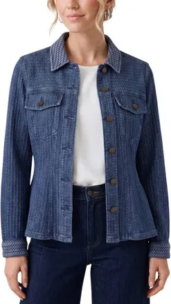 Liverpool L.A. Fit & Flare Denim Trucker Jacket in Blue Doris at Nordstrom, Size X-Small