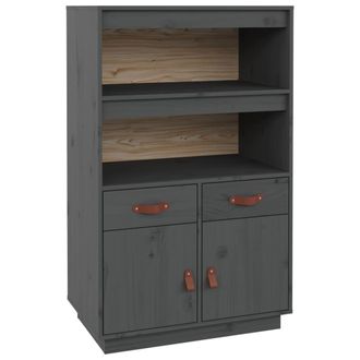 vidaXL Vidaxl - Aparador De Madera Maciza De Pino Gris 67x40x108,5 Cm