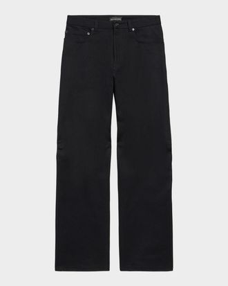 Balenciaga Men & apos;s Black Denim Wide-Leg Jeans