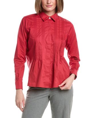 Brooks Brothers Poplin Placket Relaxed Blouse