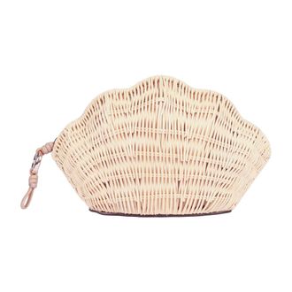 Michael Kors Clutches, female, Beige, Size: ONE SIZE Pochette a conchiglia piccola