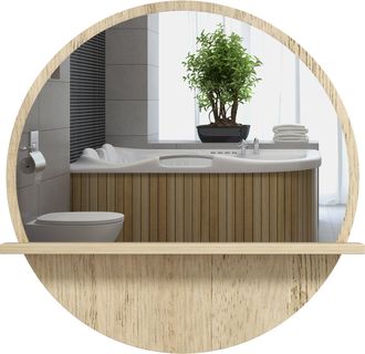 Kleankin Wall Mounted Bathroom Mirror Framed Makeup Mirror for Home Decoration | TJ Hughes