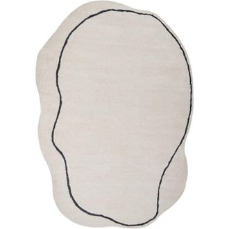 Beliani Beliani - Modern Area Rug Viscose and Wool Handmade Geometric Pattern 160 x 230 cm Beige Dera