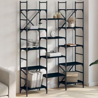 Berkfield Home Bookshelf Black 127.5x28.5x172.5 cm Engineered Wood